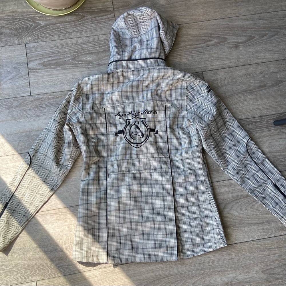 Kerrits Rain Shelter Barn Jacket Medium Tan Plaid - Picture 11 of 16